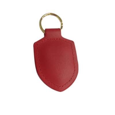 Car Crest Leather Key Fob Metal Shield Logo Keychain